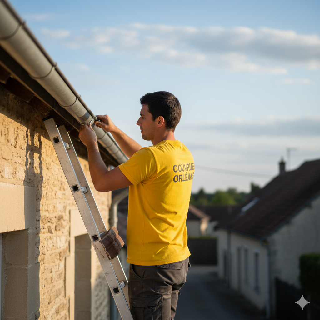 Installation d'une gouttière à orleans